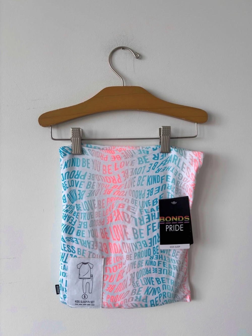 Bonds Pride Shorts in Blue, Pink and Coral Text Print